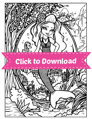 free mermaid coloring page