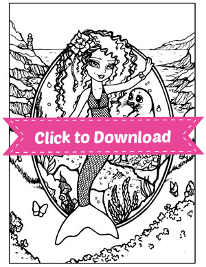 mermaid coloring page