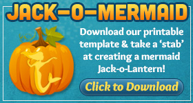 mermaid pumpkin carving template