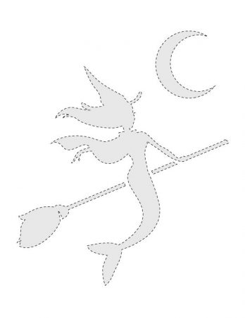 mermaid witch pumpkin carving template