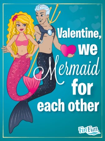 printable mermaid valentines