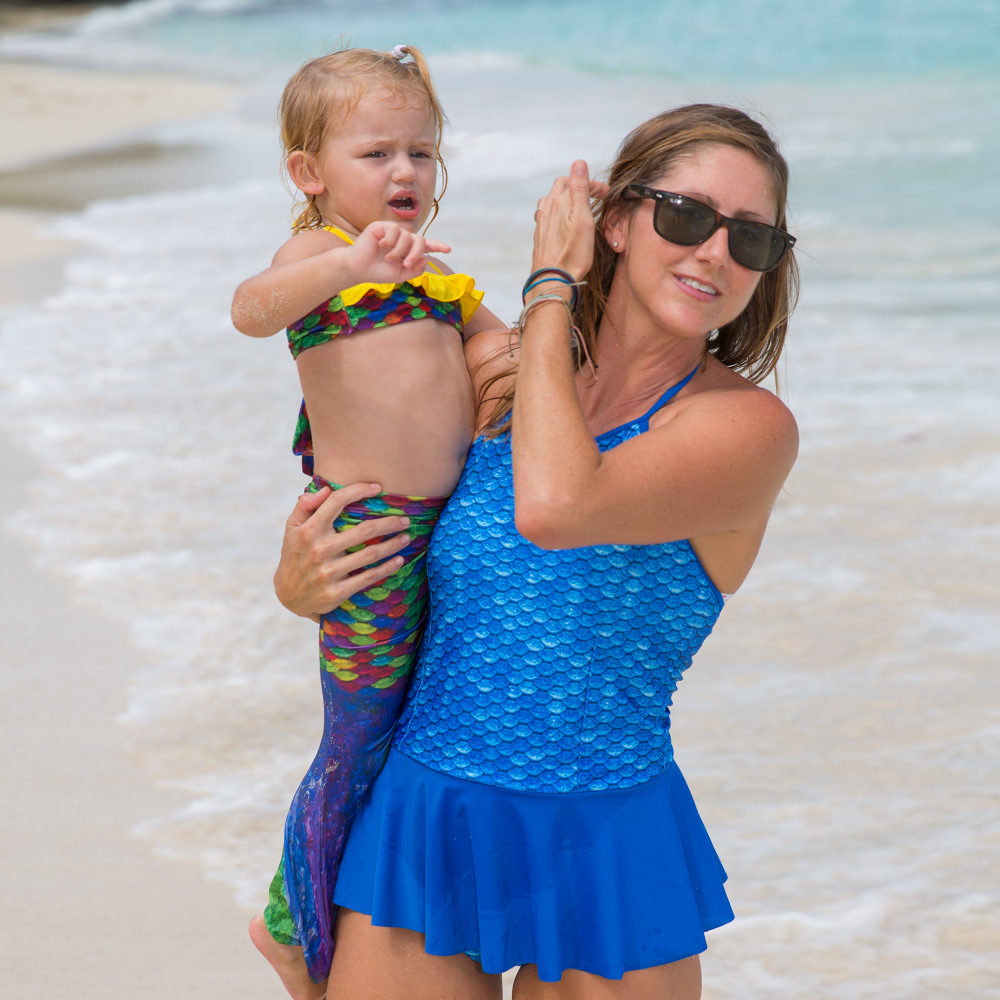 Crystal's Arctic Blue Peplum Tankini Set – FinFriends