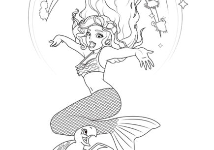 Mermaid Coloring Page – Mermaiden Zoey & FinFriend Cooper