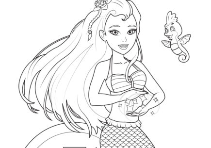 Mermaiden Jia and Akiko Coloring Page