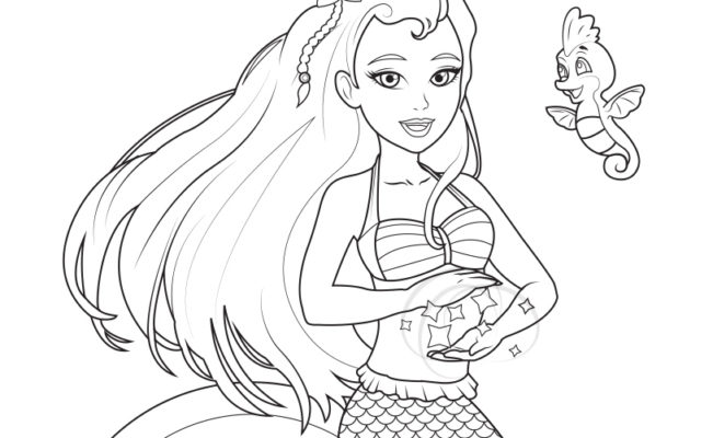 Mermaiden Jia and Akiko Coloring Page