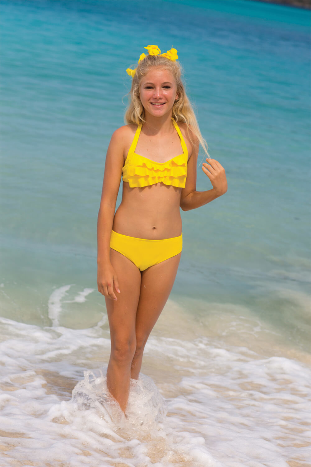 Yellow Sea Wave Bikini Set FinFriends