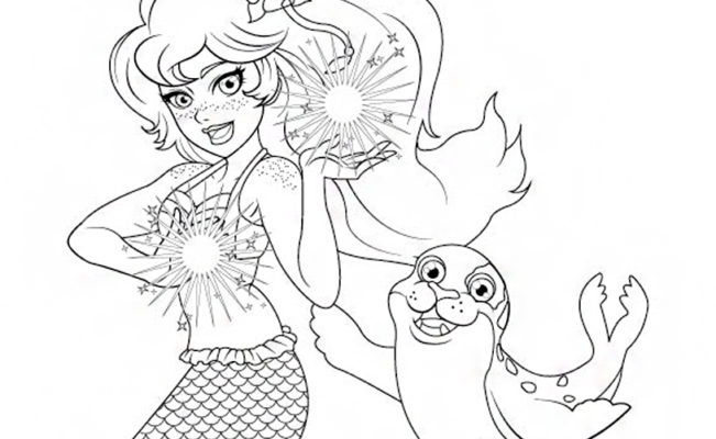 Mermaiden Brynn and Fergus Coloring Page