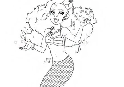 Mermaiden Destiny and FinFriend Frank Coloring Page