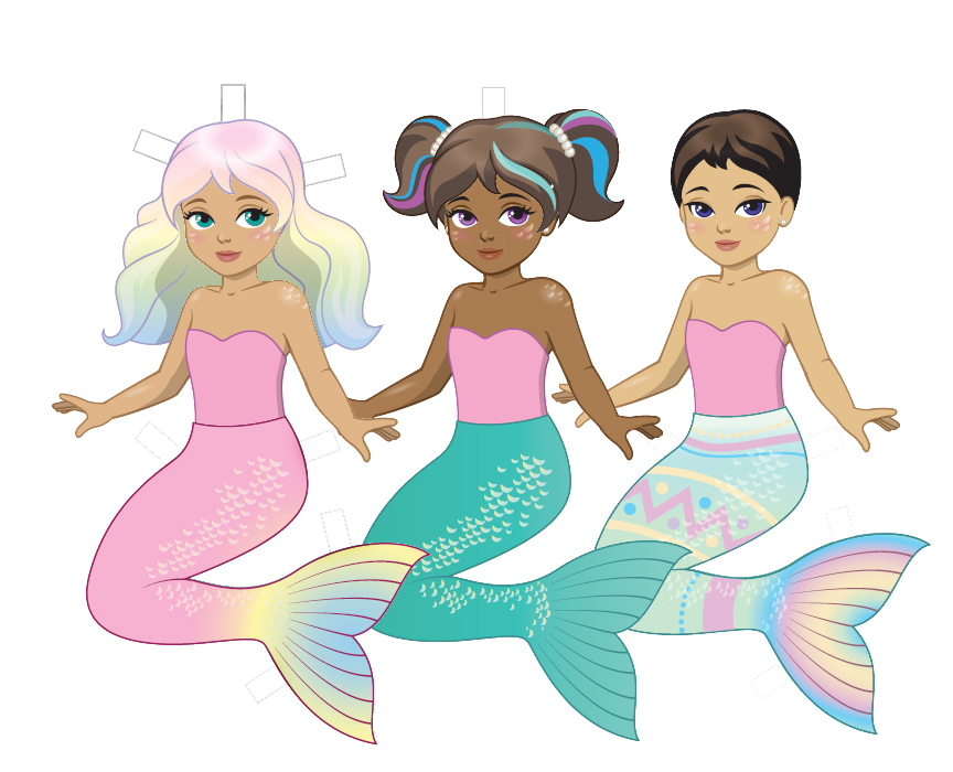 Mermaid Paper Dolls